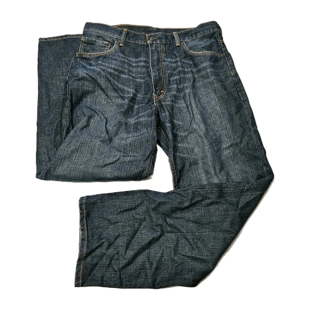 Levis 550 Regular Fit Men's Dark Wash Distressed Jeans Size 36x30